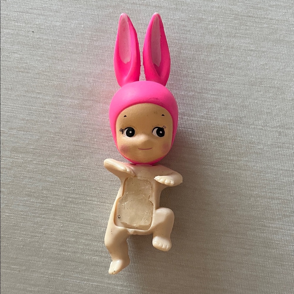 Sonny Angel Hipper mini-figure, specifically the Rabbit variant in pink.